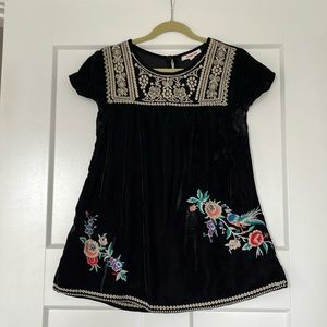 Johnny Was Girls Velvet Tunic
